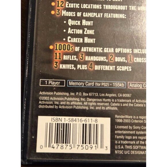 Cabela's Dangerous Hunts PS2 PlayStation 2 Hunting Game Complete With Manual - Picture 4 of 5